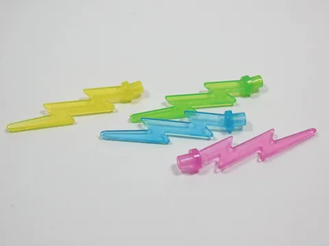 LEGO Lot of 4 Lightning Bolts Weapon Minifig Trans Pink Yellow Blue Q7