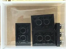 LEGO Parts - Black Plate 2 x 3 - No 3021 - QTY 5