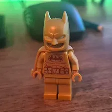 LEGO Batman Gold Suit w/ Cape & Cowl Gold Color Plastic