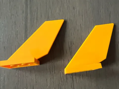 LEGO 6239 Bright Light Orange Tail Shuttle 2 Pieces