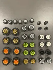 Lego Wheels Rims Tires Lot OF 36 56x26 37x22 43.2x22 30.4x14 24x12