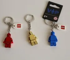 Lot of 3 LEGO Minifigure People Keychains - 3 Different Colors - Displayed Only