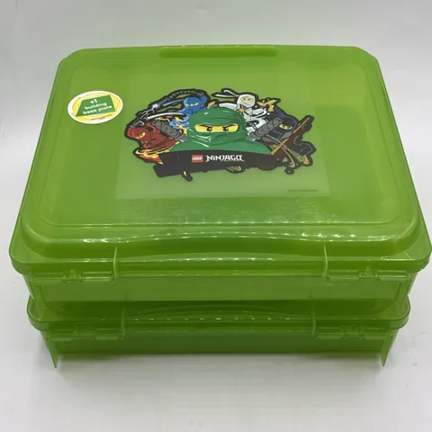 (2) LEGO 2012 Ninjago Green Carry Case Great Condition Lot of 2