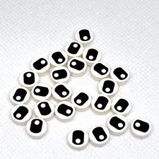 LEGO Parts White Tile, Round 1 x 1 Black Eye Squinting w/Pupil 98138pb204 X 25