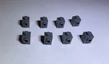 Lego Lot Of 8 Dark Stone Grey 1x1 Modified Bricks Brick W 1 Stud On Side New