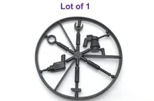 Lego Mini Figure Tool Wheel Utensil 6 on Sprue Wrench Oil Can Screwdriver Drill