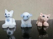 Lego Duplo White Lamb Sheep Pig White Cat Farm Animal Figures Lot