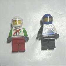 LEGO Minifigure Lot of 2 - Octan Torso & Buggy Driver Suit Figures w/ Helmets
