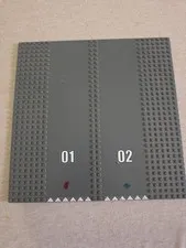 Lego 32 x 32 Road Base Plate Dark Gray Double Driveway 01 02 Sticker Pattern