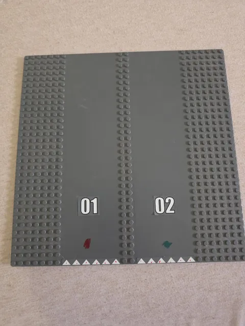 Lego 32 x 32 Road Base Plate Dark Gray Double Driveway 01 02 Sticker Pattern