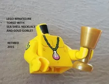 LEGO Minifigure Torso With Sea Shell Necklace And Gold Goblet