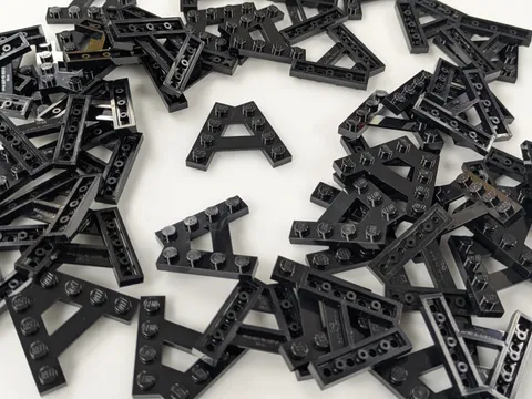 Lego x50 New Black Wedge, Plate A-Shape with 2 Rows of 4 Stud # 15706