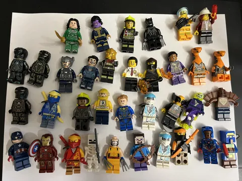 LEGO Minifigures Lot with Iron Man and Assorted Characters, Plastic, Age 4+