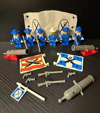 LEGO Cavalry Minifigure Lot w/ Cannons, Flags, Weapons & Covered Wagon Cloth