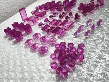 LEGO Lot of 98 Translucent Pink 1x1 Tile Round & plates, 1x2 plate, and more.