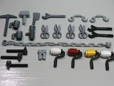 LEGO® Pick Wrench Paint Roller Scissors Axe Handcuffs Accessory Lot
