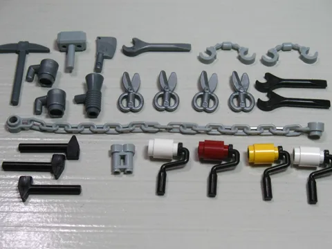 LEGO® Pick Wrench Paint Roller Scissors Axe Handcuffs Accessory Lot