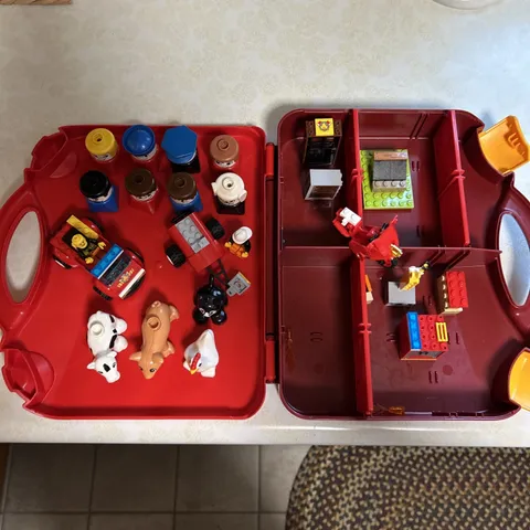 Mixed Vintage LEGO Duplo Lot With LEGO Storage Case