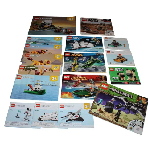17 LEGO Instruction Manuals ONLY Minecraft Marvel Creator City Star Wars