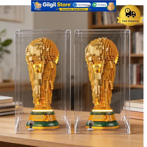 2 Pack Dustproof Display Case for LEGO Botanical & FIFA Trophy - 9.84" x 11.02"