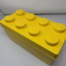 LEGO Storage Box Yellow Stackable Toy Brick Organizer Container w/Lid 14x7x7 In