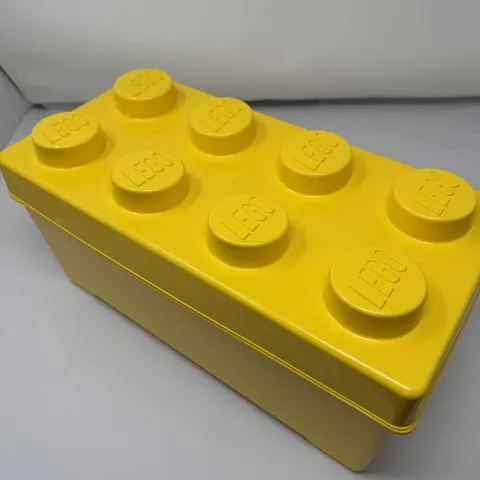 LEGO Storage Box Yellow Stackable Toy Brick Organizer Container w/Lid 14x7x7 In
