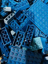 LEGO Blue Bricks & Plates Bulk Lot Mixed Pieces Parts sold by pound