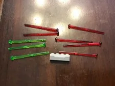 Lego Projectile Launcher 1x4 Spring Shooter With Trans red and green darts