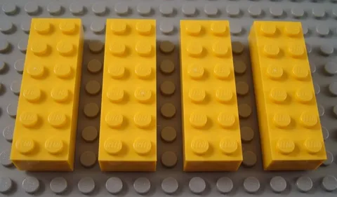 New LEGO Lot of 4 Yellow 2x6 Basic Building Brick Pieces