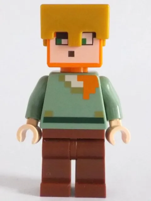 LEGO [No Color/Any Color] Alex - Reddish Brown Legs, Pearl Gold Helmet min158 Us