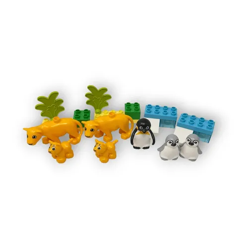 Lego Duplo Animal Families Penguins & Lions 10442 2 Sets Preowned Building Block