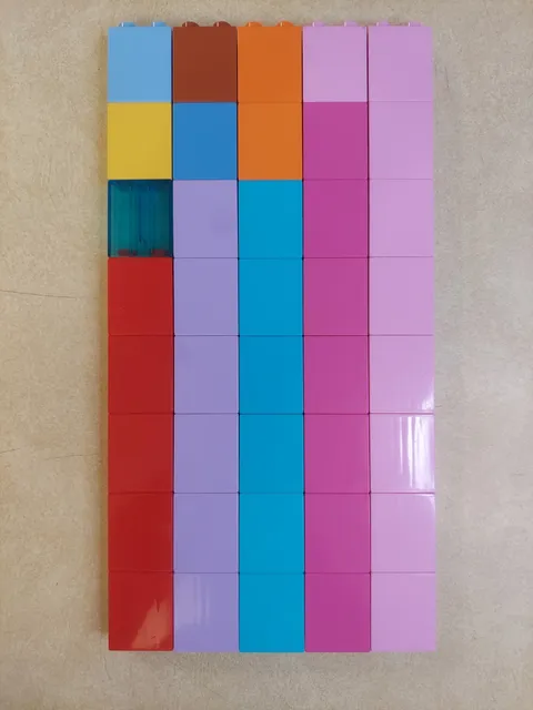 Lot of 40 Lego Duplo 1x2x2 Block Wall Bricks Pieces Thin Tall Assorted Color