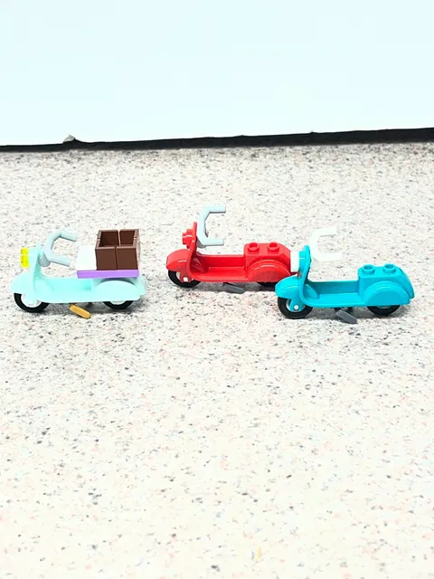 Lot Of 3 LEGO Medium Azure Red Blue  Scooters Motorcycles