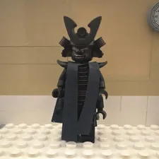 LEGO Black Samurai Warrior Minifigure w/ Horned Helmet Armor & Cape