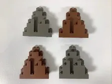 LEGO 6083 LURP Rock Panel 3x8x7 Triangular Lot of 4 Gray Brown Castle Wall