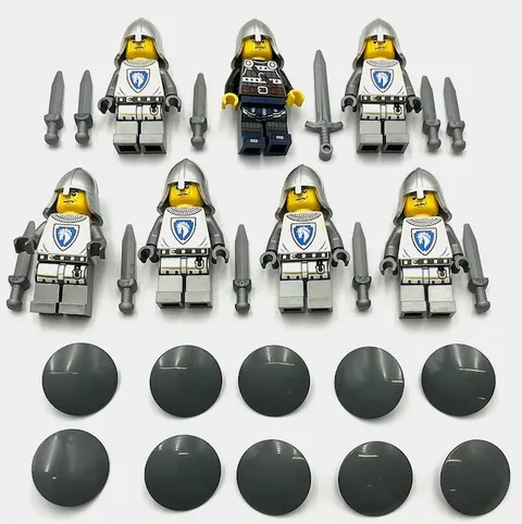 Lego 7 New Horse Knight Spearman Minifigure Shields Swords Parts