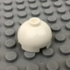 LEGO 553c White Brick, Round 2 x 2 Dome Top - Hollow Stud W/ Bottom Axle Holder