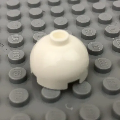 LEGO 553c White Brick, Round 2 x 2 Dome Top - Hollow Stud W/ Bottom Axle Holder