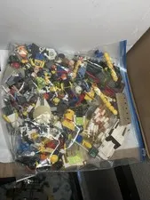 lego bulk lot mixed parts & minifigure pieces multicolor plastic bagged