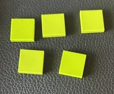 Lego 2x2 Tile Smooth Finishing Plate Part 3068 Lime Green Lot of 5