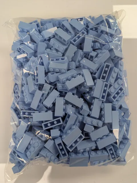 Lego 500 New Bright Light Blue Bricks 1 x 3 Stud Building Blocks # 3622