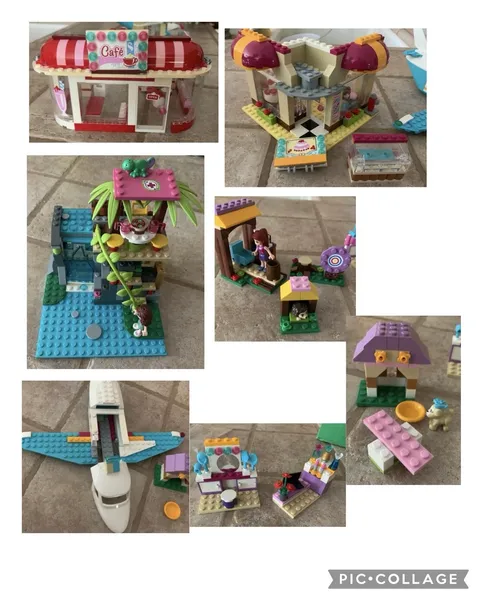 Lego Friends Lot of 7 Incomplete 41033, 41006, 3061, 41100, 41021, 41120, 41009