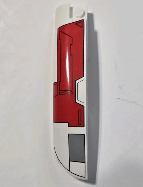 White Wedge 10 x 2 x 2 Right with SW The Crimson Firehawk  77182pb02
