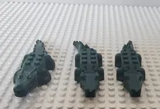 LEGO Crocodile/Alligator lot of 3 including 2 dark green and 1 with yellow eyes