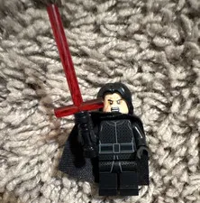LEGO Star Wars Kylo Ren Minifigure w/ Red Lightsaber & Cape Plastic Figure