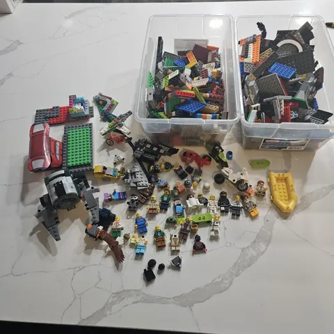 LEGO Mixed Bulk Lot w/ Minifigures, Star Wars, Minecraft, Vehicles & 2 Large...