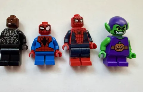 LEGO Marvel Minifigure Lot Spider-Man Green Goblin Black Panther 4 Genuine