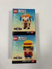Lot of 2- LEGO BrickHeadz One Piece Sets Luffy 40799 Buggy 40800 - New Sealed