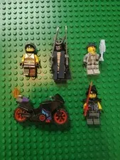 Lego Ninjago Minifigures Lot (4) W/Katana V11 Motorcycle