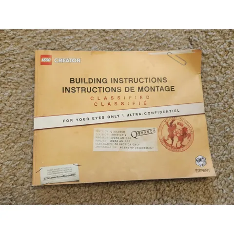 LEGO Creator Expert 10262 James Bond Aston Martin DB5 Instruction Manual Only
